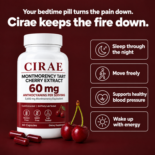 Cirae keeps the fire down: sleep through the night, move freely, healthy blood pressure, wake up with energy